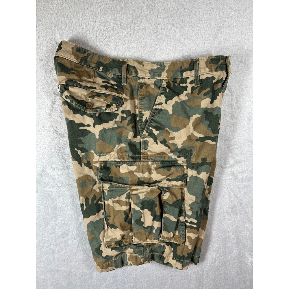 Levis Mens Camo Cargo Shorts Green Tan Brown Size 32 Utility Outdoor - Picture 4 of 8